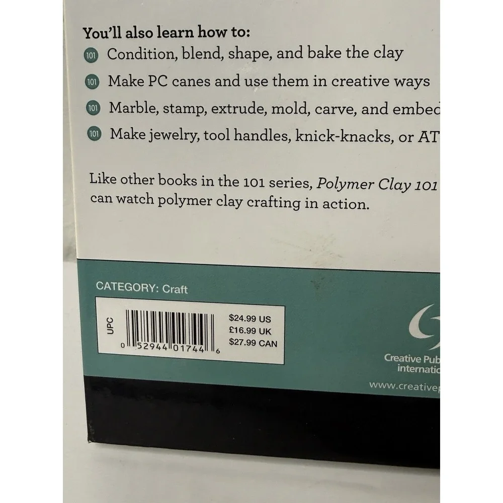 Polymer Clay 101 Book with DVD - Beginner‎ Craft Techniques Jewelry Canes Crafts